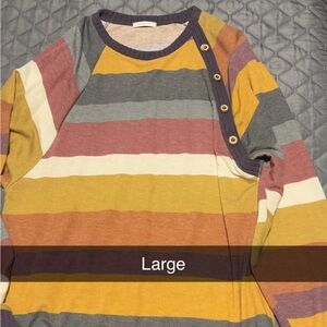 Trendy Boutique Multicolor Striped Long Sleeve Top